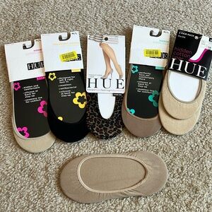 Hue cotton liner seamless socks nude black leopard cheetah no show